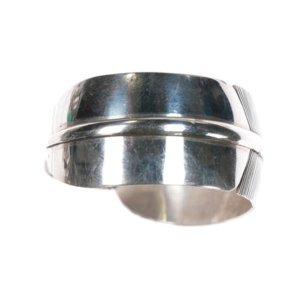 7" Vintage Navajo silver feather cuff bracelet - Estate Fresh Austin
