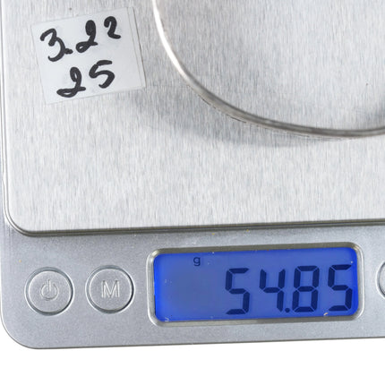 7" c1950's Navajo heavily stamped silver wide band cuff bracelet - Estate Fresh Austin