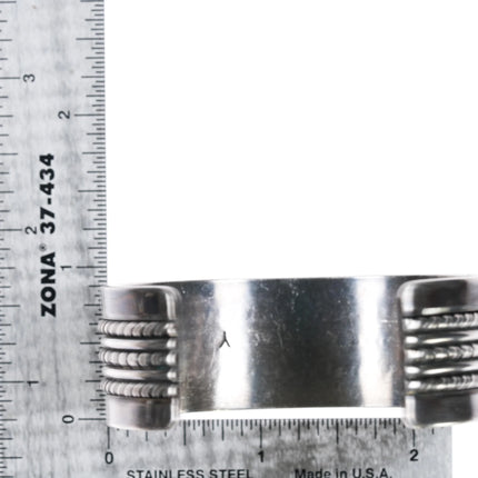 6.5" Arnold Yazzie Navajo Heavy twisted wire silver cuff bracelet - Estate Fresh Austin