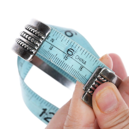 6.5" Arnold Yazzie Navajo Heavy twisted wire silver cuff bracelet - Estate Fresh Austin