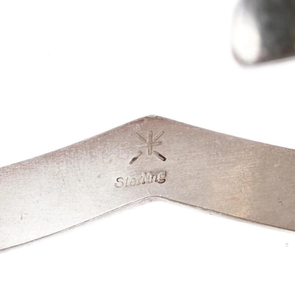 7" Stacey Josytewa Hopi Overlay cuff bracelet sterling silver - Estate Fresh Austin