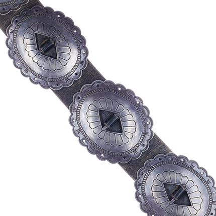 40's-50's Navajo First Phase Revival large Silver concho belt - Estate Fresh Austin