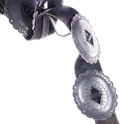 40's-50's Navajo First Phase Revival large Silver concho belt - Estate Fresh Austin