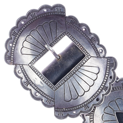 40's-50's Navajo First Phase Revival large Silver concho belt - Estate Fresh Austin