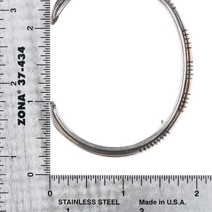 6.12" 14k/Sterling Jonathan Nez Navajo cuff bracelet - Estate Fresh Austin