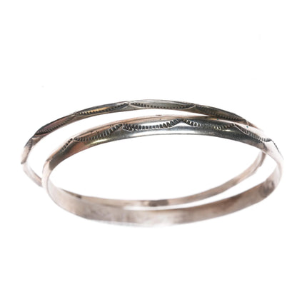 8" 2 Vintage Navajo sterling bangle bracelets - Estate Fresh Austin