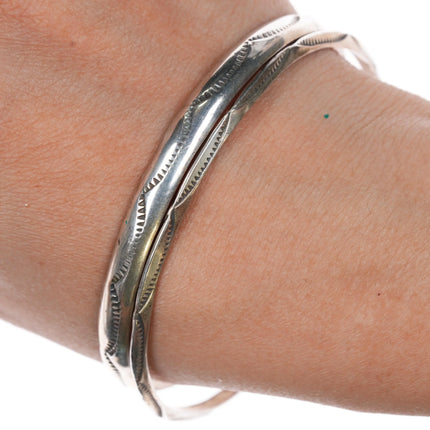 8" 2 Vintage Navajo sterling bangle bracelets - Estate Fresh Austin