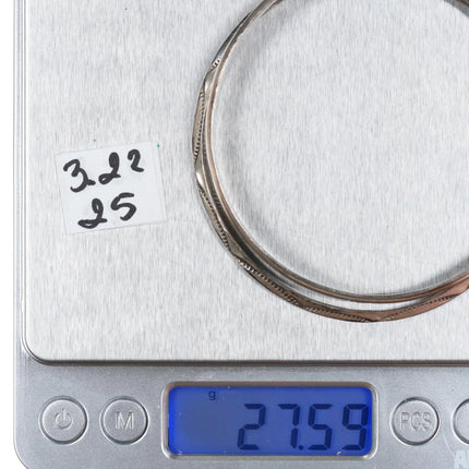 8" 2 Vintage Navajo sterling bangle bracelets - Estate Fresh Austin