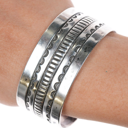 6.75" c1940's UITA22 Dean Kirk Trading Post Navajo silver cuff bracelet - Estate Fresh Austin