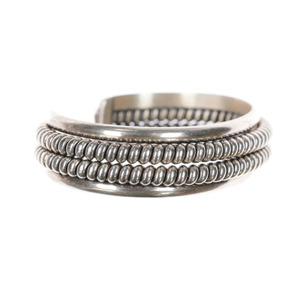 6.25" Phillip Tsosie, Sr. Navajo silver twisted wire cuff bracelet - Estate Fresh Austin