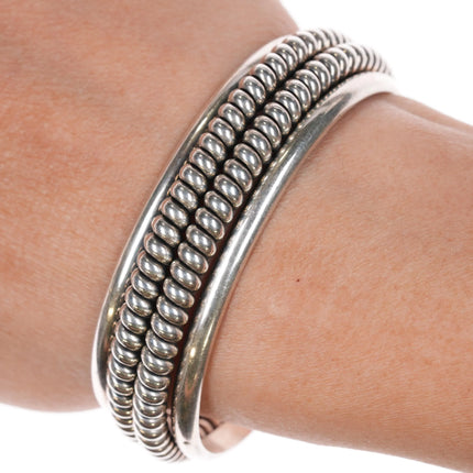 6.25" Phillip Tsosie, Sr. Navajo silver twisted wire cuff bracelet - Estate Fresh Austin