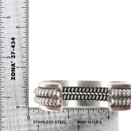 6.25" Phillip Tsosie, Sr. Navajo silver twisted wire cuff bracelet - Estate Fresh Austin