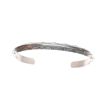 7.12" Lag Zuni Carinated silver cuff bracelet - Estate Fresh Austin