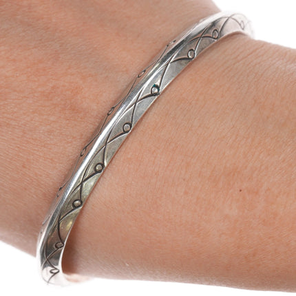 7.12" Lag Zuni Carinated silver cuff bracelet - Estate Fresh Austin
