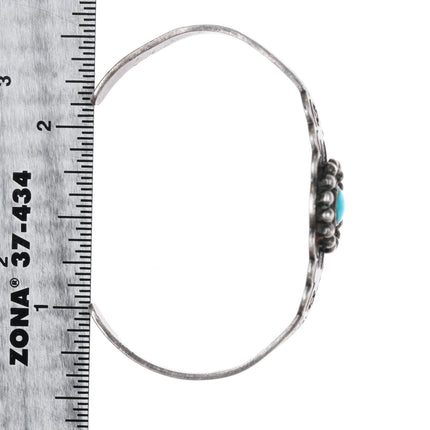 5" 30's-40's Fred Harvey silver and turquoise childs cuff bracelet - Estate Fresh Austin