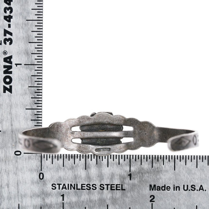 5" 30's-40's Fred Harvey silver and turquoise childs cuff bracelet - Estate Fresh Austin