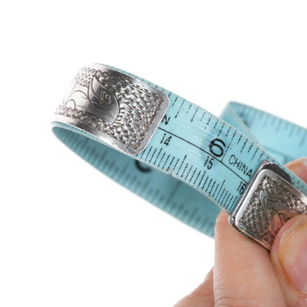 6.25" c1950's Haida silver hand carved cuff bracelet very detailed. - Estate Fresh Austin