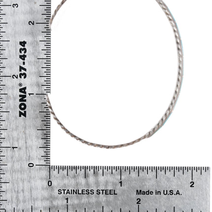 6.12" Jessica Chavez Zuni sterling turquoise inlay 4 row cuff bracelet - Estate Fresh Austin