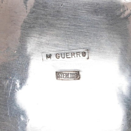 7" M Guerro Navajo silver and turquoise heavy cuff bracelet - Estate Fresh Austin