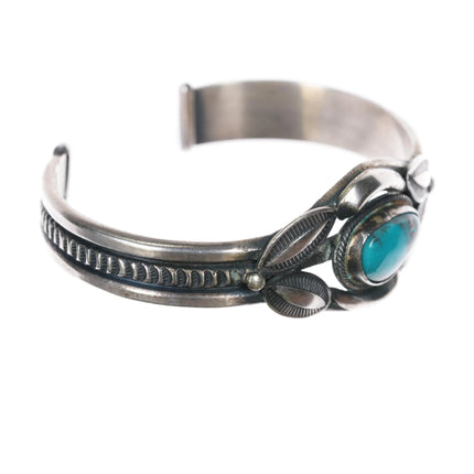 6.25" Harry Morgan Navajo silver Bisbee turquoise cuff bracelet - Estate Fresh Austin
