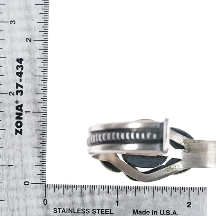 6.25" Harry Morgan Navajo silver Bisbee turquoise cuff bracelet - Estate Fresh Austin