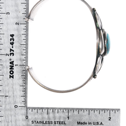 6.25" Harry Morgan Navajo silver Bisbee turquoise cuff bracelet - Estate Fresh Austin