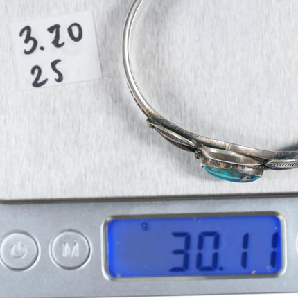 6.25" Harry Morgan Navajo silver Bisbee turquoise cuff bracelet - Estate Fresh Austin