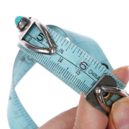 6.25" Vintage Native American silver bulbous turquoise row cuff bracelet - Estate Fresh Austin