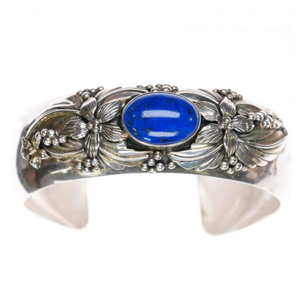 7.75" 1987 Carol Felley Sterling and turquoise cuff bracelet - Estate Fresh Austin