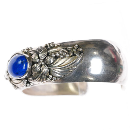 7.75" 1987 Carol Felley Sterling and turquoise cuff bracelet - Estate Fresh Austin