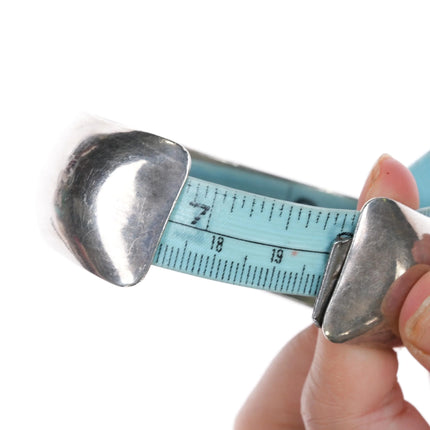 7.75" 1987 Carol Felley Sterling and turquoise cuff bracelet - Estate Fresh Austin