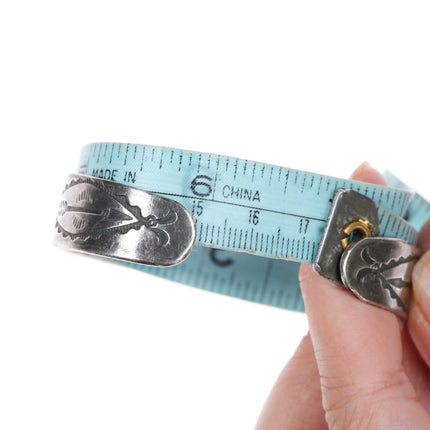 6.75" 30's-40's Navajo silver Fred Harvey dog and arrows cuff bracelet - Estate Fresh Austin