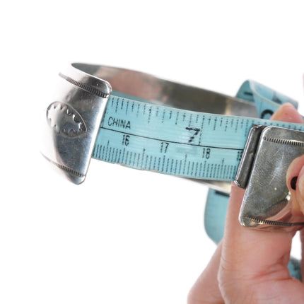 6.75" 30's-40's Navajo silver Fred Harvey dog and arrows cuff bracelet - Estate Fresh Austin