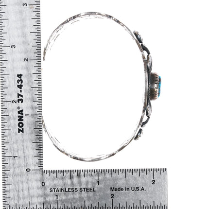 6.75" Virgil Begay Navajo silver high grade turquoise cuff bracelet - Estate Fresh Austin