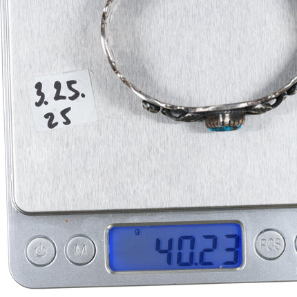 6.75" Virgil Begay Navajo silver high grade turquoise cuff bracelet - Estate Fresh Austin