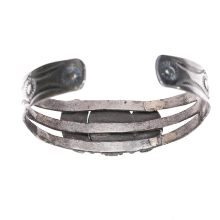 6.75" 1940's Navajo Cerrillos Turquoise silver cuff bracelet - Estate Fresh Austin