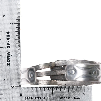 6.75" 1940's Navajo Cerrillos Turquoise silver cuff bracelet - Estate Fresh Austin