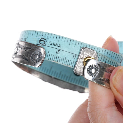 6.75" 1940's Navajo Cerrillos Turquoise silver cuff bracelet - Estate Fresh Austin