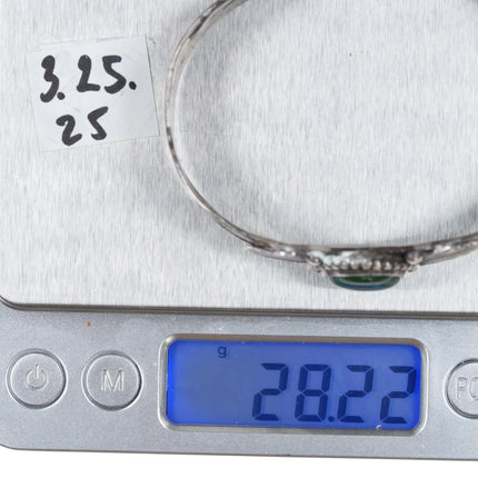 6.75" 1940's Navajo Cerrillos Turquoise silver cuff bracelet - Estate Fresh Austin