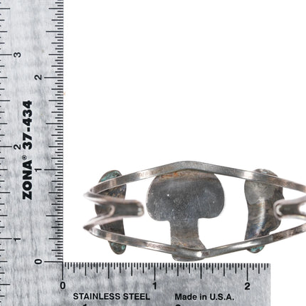 6.25" Zuni sterling mushroom inlay cuff bracelet - Estate Fresh Austin