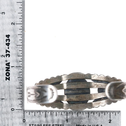 6.375" Bell Trading Post sterling and turquoise cuff bracelet arrows - Estate Fresh Austin