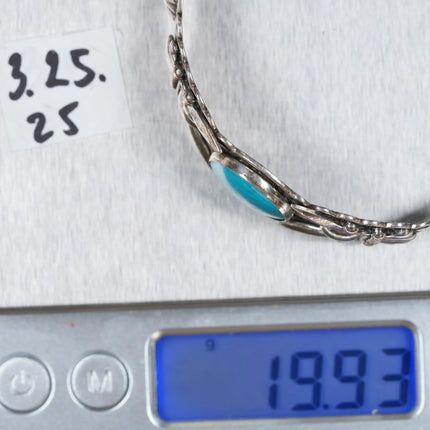 6.375" Bell Trading Post sterling and turquoise cuff bracelet arrows - Estate Fresh Austin