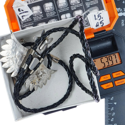 Nelson Morgan Navajo sterling and turquoise kachina bolo tie - Estate Fresh Austin