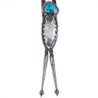 Ramone Platero - Carl Luthey sterling carved mother of pearl turquoise bolo tie - Estate Fresh Austin