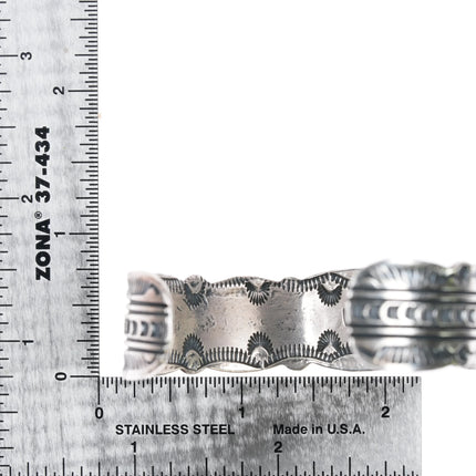 6.5" Virgil Begay Navajo silver spiderweb Damele Variscite cuff bracelet - Estate Fresh Austin