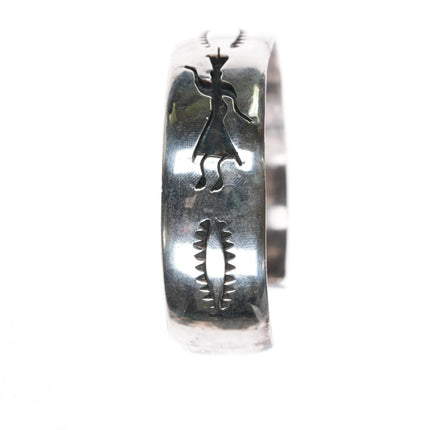 6" Vintage Navajo overlay cuff bracelet sterling silver c - Estate Fresh Austin