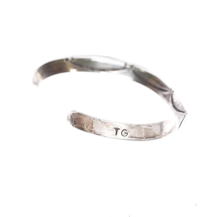 6.375" Vintage TG Navajo Carinated ingot silver cuff bracelet - Estate Fresh Austin