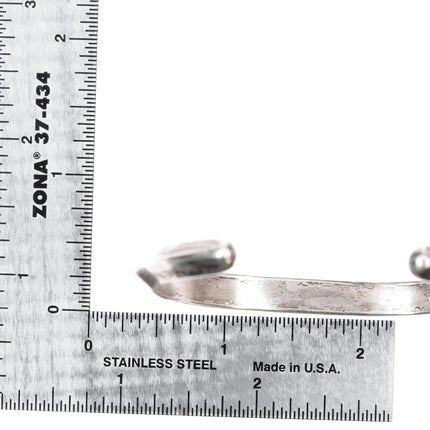 6.375" Vintage TG Navajo Carinated ingot silver cuff bracelet - Estate Fresh Austin