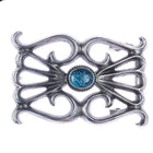 Vintage Rose Chee Navajo Cast silver and turquoise belt buckle - Estate Fresh Austin