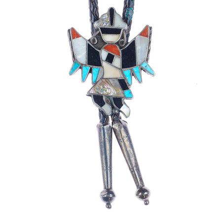 c1960 c-31 Zuni inlay sterling knifewing figural bolo tie - Estate Fresh Austin
